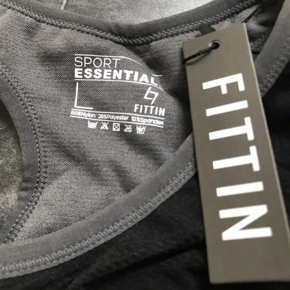 NEW Sports Essentials Sports Bra Black/Gray Sz Lg - Picture 2 of 3